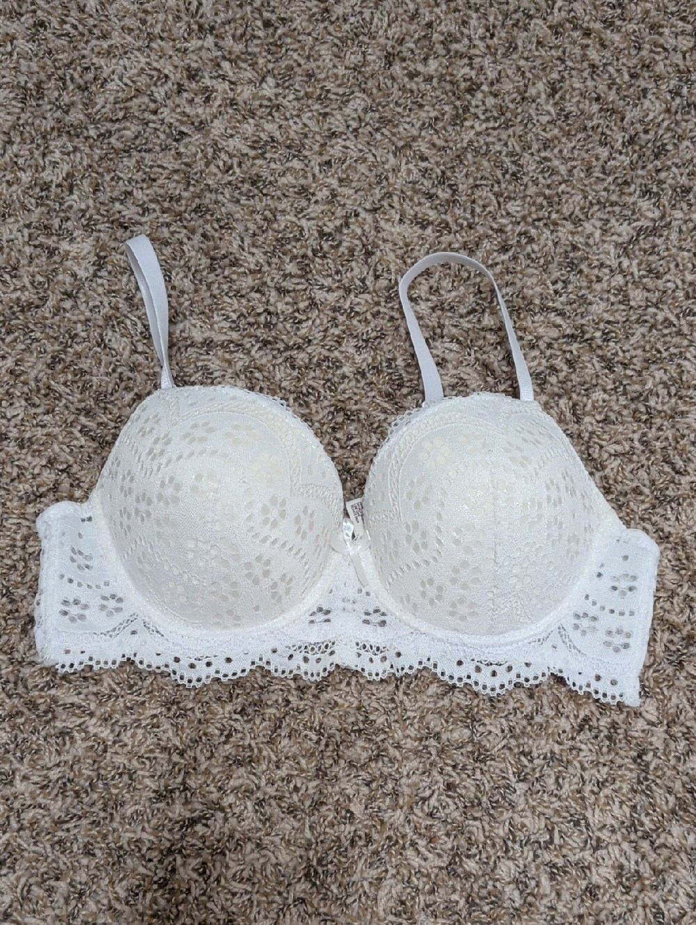 Laura Ashley white lace push-up bra